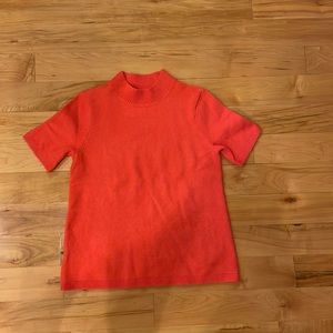 Short sleeve mock neck sweater